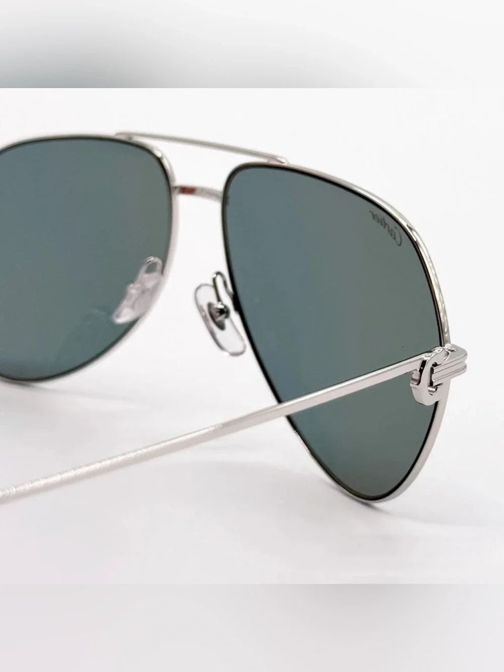 🔥🔥100%Authentic Cartier Sunglasses Unisex Silver Green Aviator/Cartier full set🔥